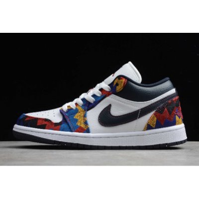 Nike Air Jordan 1 Low Beyaz / Siyah / Renkli Basketbol Ayakkabısı Türkiye - 9WOEAHP2